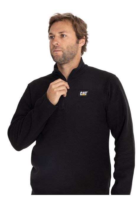 Polar Casual Hombre Microfleece Quarter Zip Negro-3