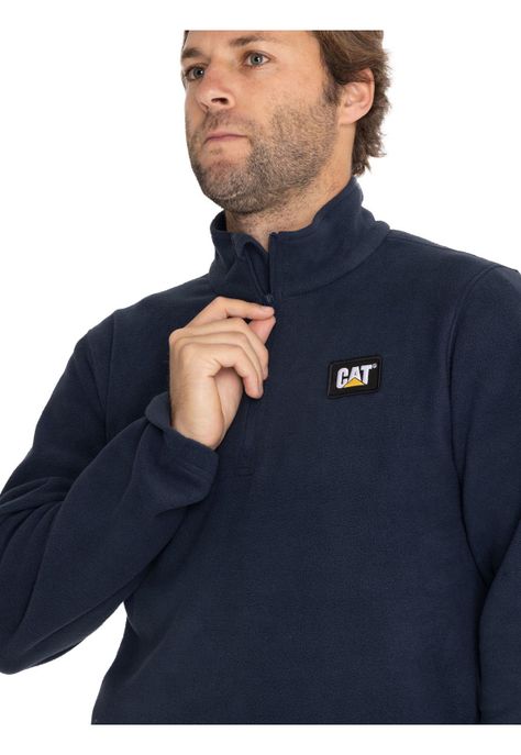 Polar Casual Hombre Microfleece Quarter Zip Azul-3