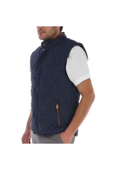 Parka Sin Mangas Hombre Nylon Rhombo Azul Marino-1