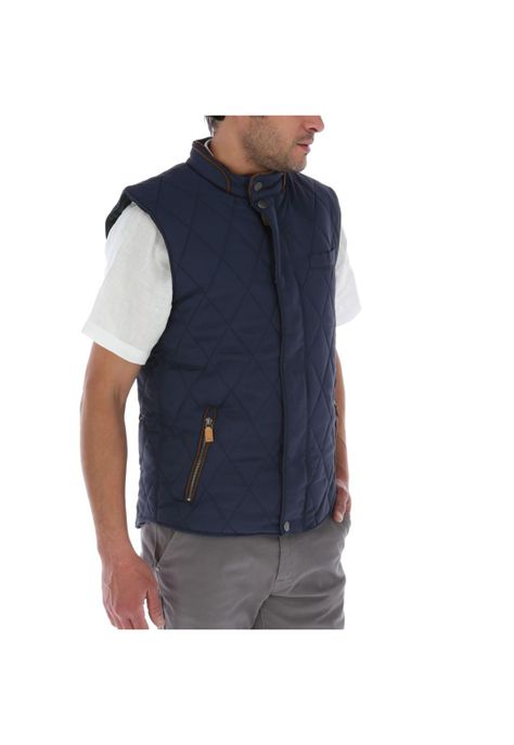 Parka Sin Mangas Hombre Nylon Rhombo Azul Marino-3
