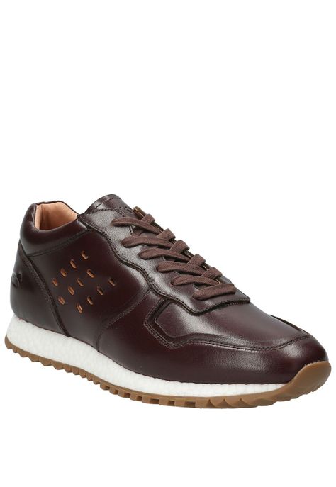 Zapatilla Cuero Hombre Graig Café Oscuro-1