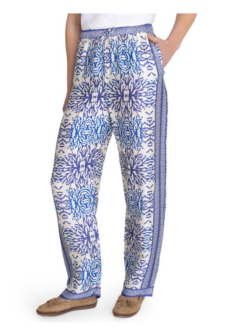 Pantalón Rayón Morado Paloma Mujer -4