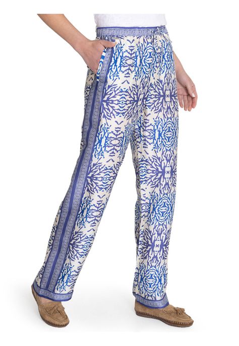 Pantalón Rayón Morado Paloma Mujer -5