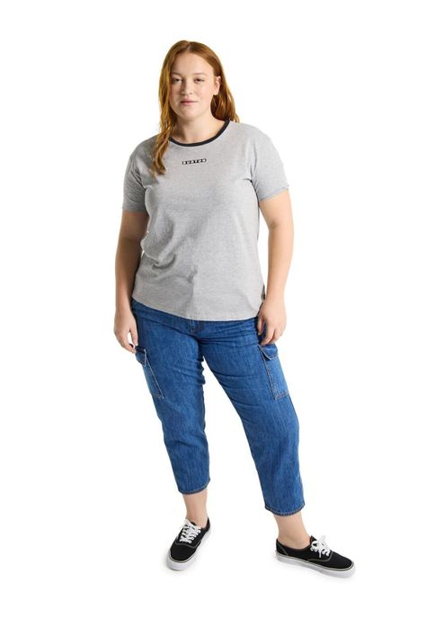 Polera Manga Corta Mujer Vault Gris-0