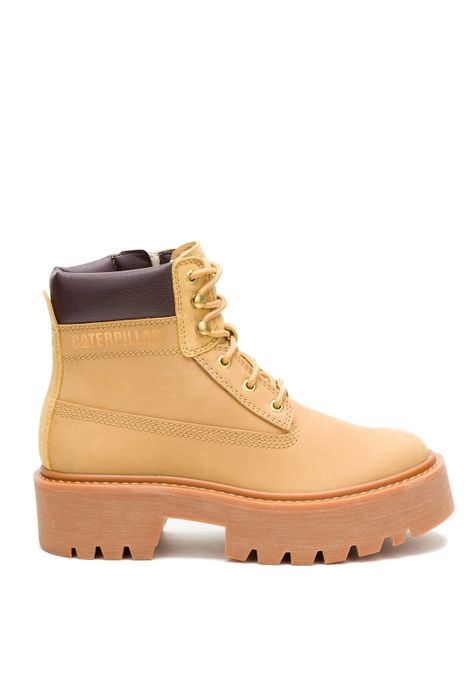 Botin Cuero Mujer Colorado Max 6 Zip Café Claro-1