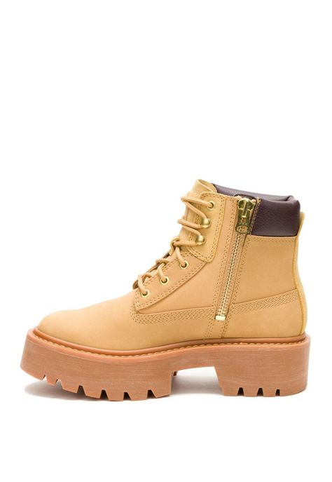 Botin Cuero Mujer Colorado Max 6 Zip Café Claro-3
