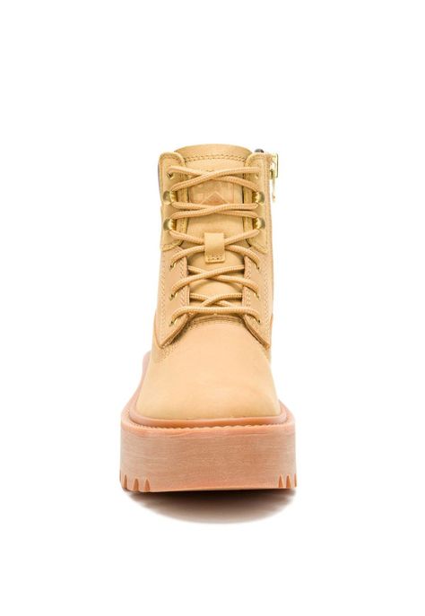 Botin Cuero Mujer Colorado Max 6 Zip Café Claro-4
