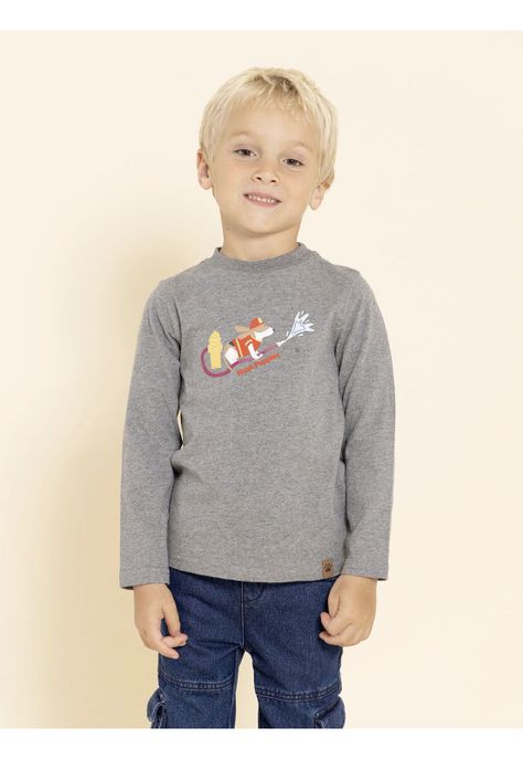 Polera Manga Larga Imagine Niño Gris-1