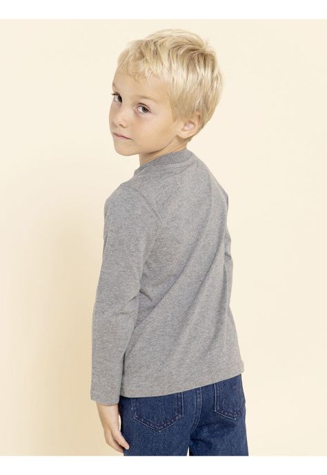 Polera Manga Larga Imagine Niño Gris-3