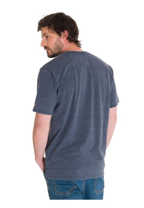 Polera Burnout Henley Hombre Azul-3