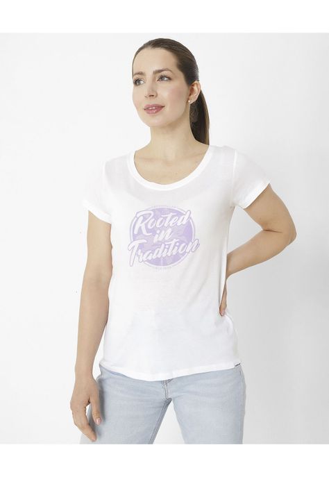 Polera M/C Rooted In Tradition Blanco Mujer-0