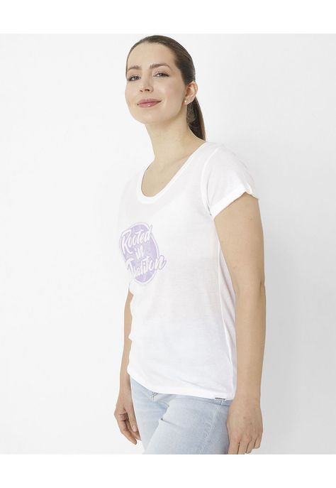 Polera M/C Rooted In Tradition Blanco Mujer-3