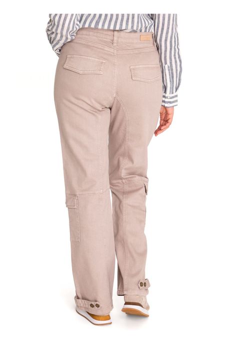 Pantalón Algodón Orgánico Mujer Noa Beige-6