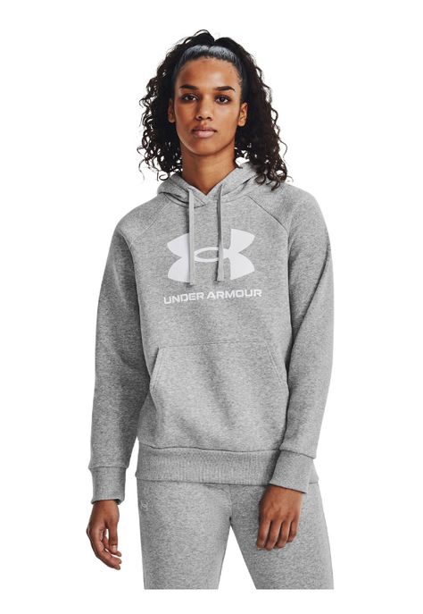 Polerón Big Logo UA Rival Gris para mujer-3