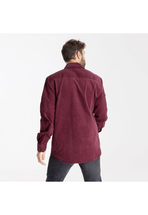 Camisa M/L Brighton Corded Ii Burdeo Hombre-1