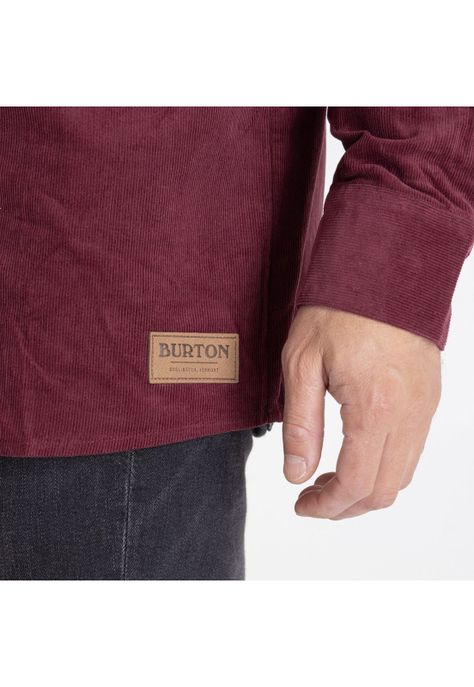 Camisa M/L Brighton Corded Ii Burdeo Hombre-4