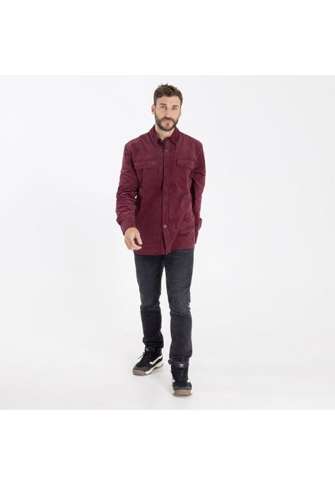 Camisa M/L Brighton Corded Ii Burdeo Hombre-5