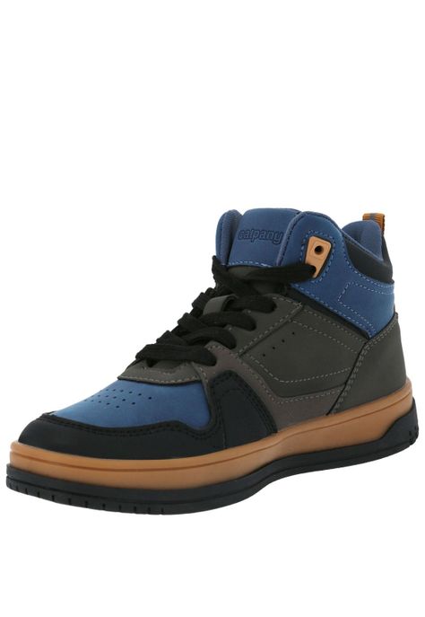 Zapatilla Niño Zigi Gris con azul-4