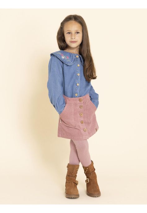 Falda Nina Niña Rosado-1