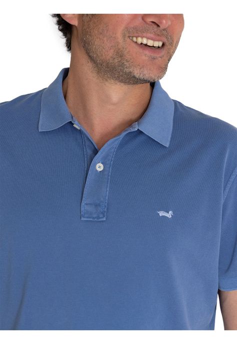 Polera Algodón Orgánico Azul Piquepro Hombre -5