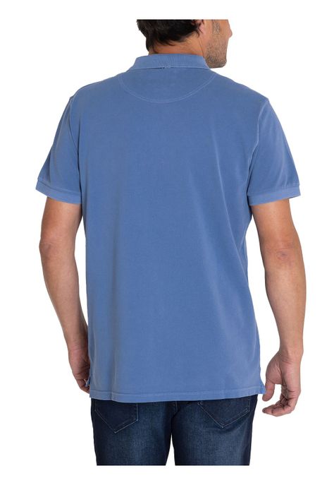 Polera Algodón Orgánico Azul Piquepro Hombre -7
