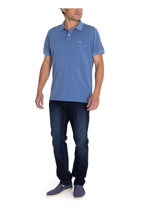 Polera Algodón Orgánico Azul Piquepro Hombre -8