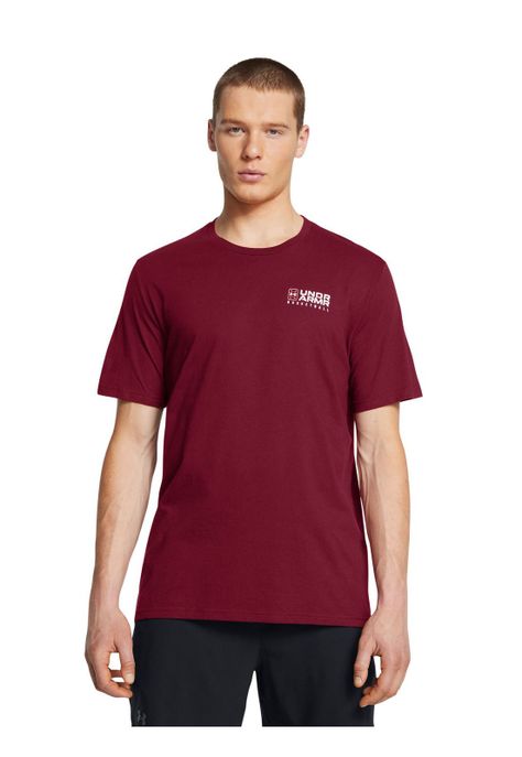 Polera manga corta basketball hombre Rojo-3