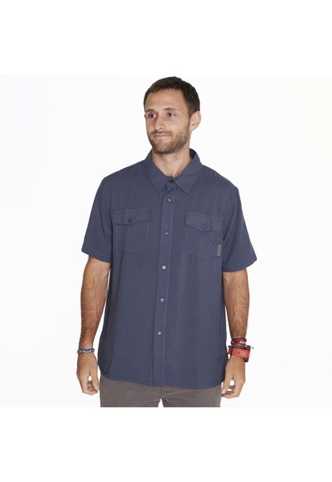 Camisa M/C Shirt Short Sleeve Azul Oscuro Hombre-0