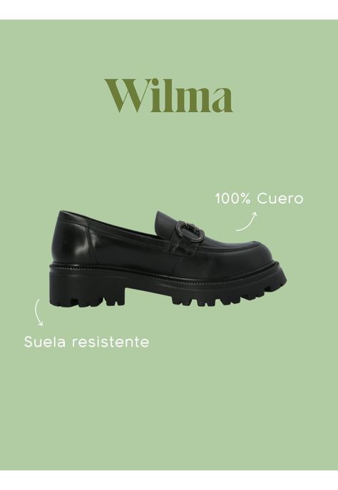 Mocasín Escolar Cuero Negra Niña Wilma-1