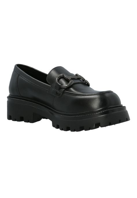 Mocasín Escolar Cuero Negra Niña Wilma-3