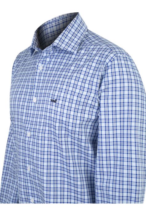 Camisa Lana Hombre Wool Azul-4