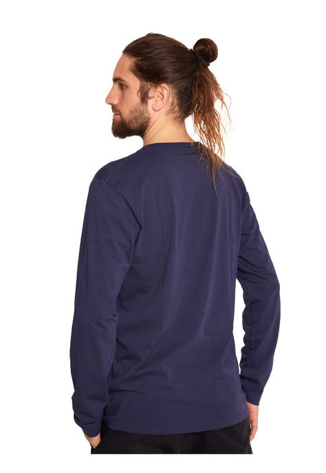 Polera Manga Larga Hombre Azul-3