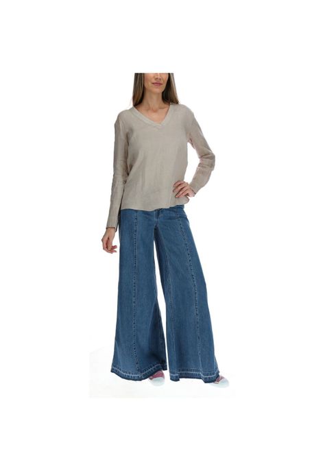 Blusa Manga Larga Mujer Lio Gris-4