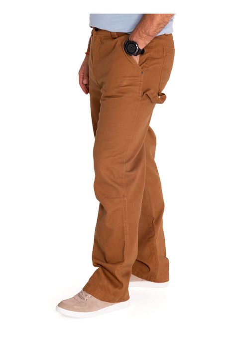 Pantalón Hombre Twill Carpenter Straight Café-1