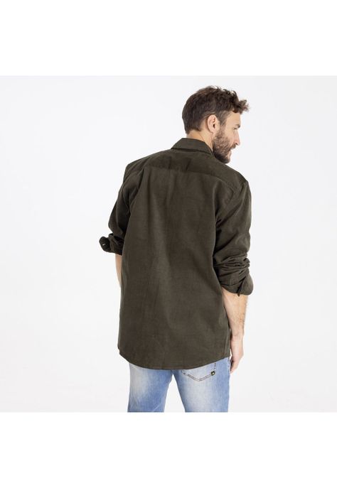 Camisa Manga Larga Brighton Cord Ii Verde Hombre-1