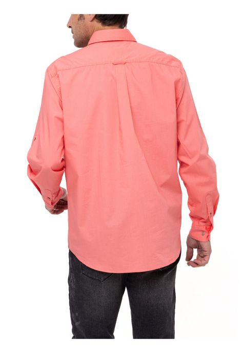 Camisa Algodón Orgánico Galiton Coral Hombre-5