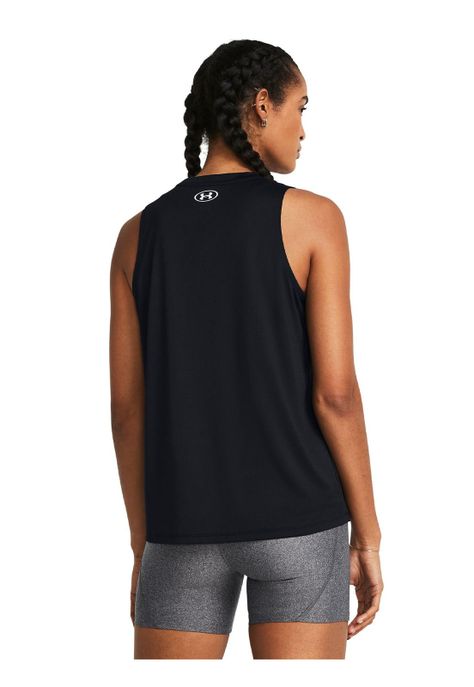 Polera sin mangas UA Tech Negro para mujer-4