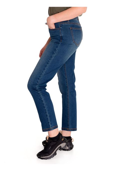 Jeans Mujer Triblend High-Rise Straight Azul-1