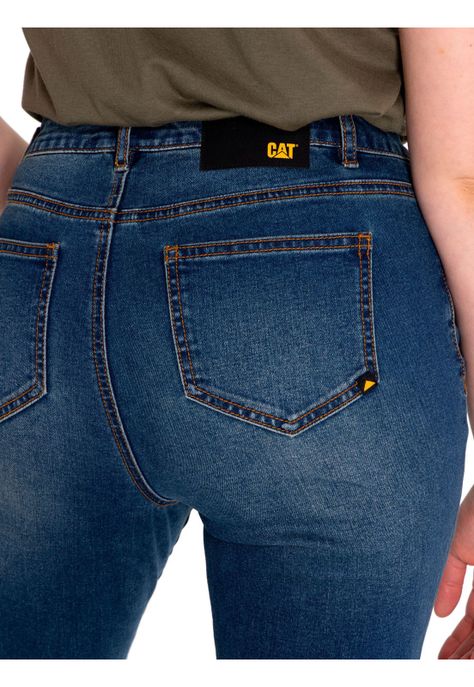 Jeans Mujer Triblend High-Rise Straight Azul-5