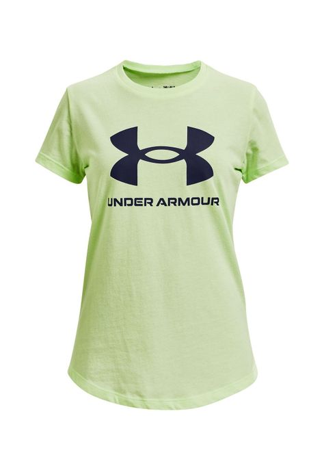 Polera manga corta UA para niña Verde-0