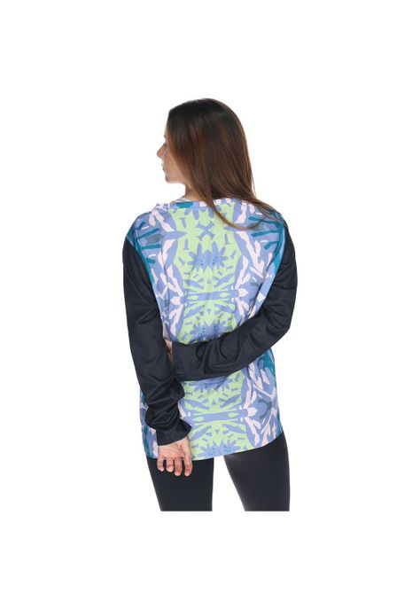 Polera Manga Larga Mtb Half Printd Celeste Mujer-3