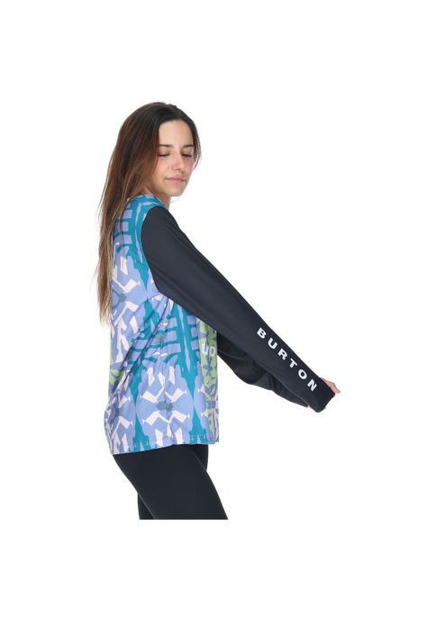 Polera Manga Larga Mtb Half Printd Celeste Mujer-4