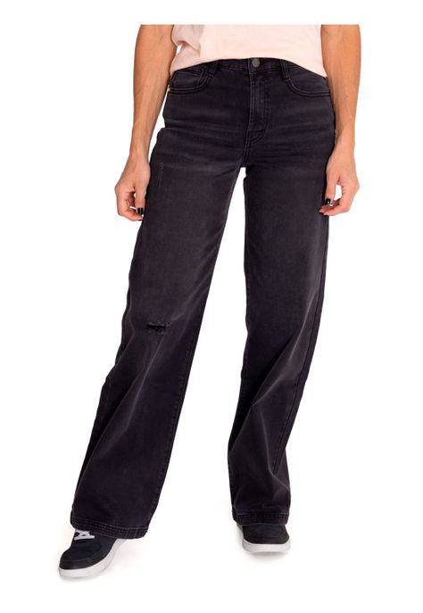Jeans Wide Leg Mujer Triblend Stretch Gris Denim CAT-0
