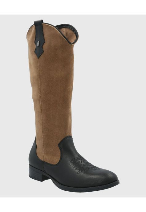 Bota Cuero Mujer Cami Negro-0