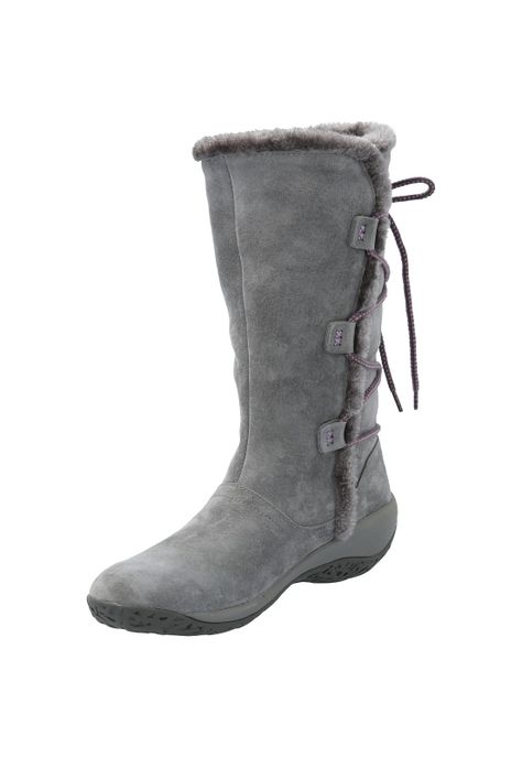 Bota Cuero Mujer Alove Gris-4