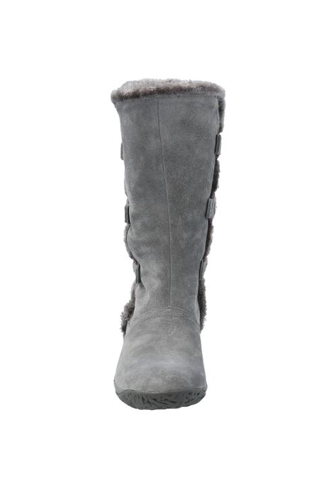 Bota Cuero Mujer Alove Gris-5