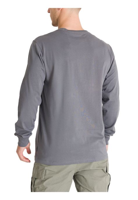 Polera Manga Larga Hombre Mini Chest Logo Gris Burton-3