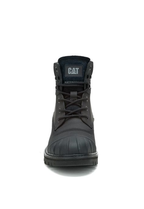 Botin Impermeable Cuero Mujer Colorado Galosh Negro-4