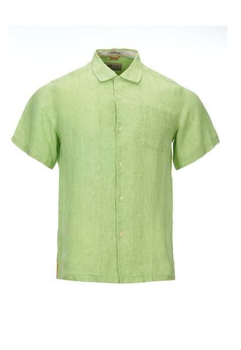 Camisa Lino Orgánico Hombre Linendyed Verde-0