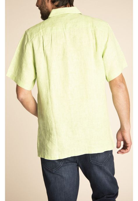 Camisa Lino Orgánico Hombre Linendyed Verde-5